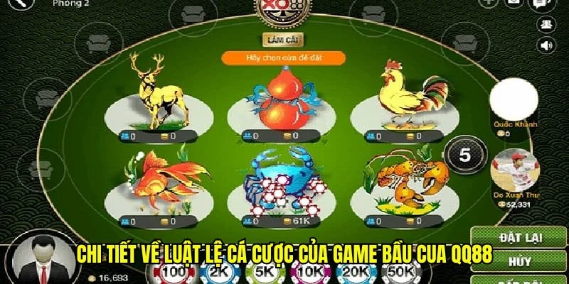 Chi tiết về luật lệ cá cược của game bầu cua QQ88